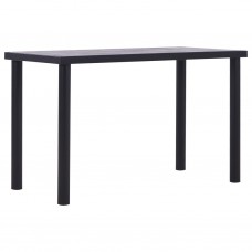 Virtuves galds, melns un betona pelēks, 120x60x75 cm, mdf