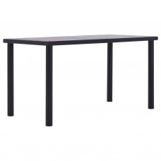 Virtuves galds, melns un betona pelēks, 140x70x75 cm, mdf
