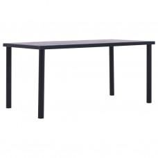 Virtuves galds, melns un betona pelēks, 160x80x75 cm, mdf