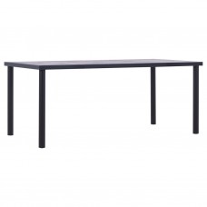 Virtuves galds, melns un betona pelēks, 180x90x75 cm, mdf