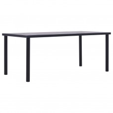 Virtuves galds, melns un betona pelēks, 200x100x75 cm, mdf