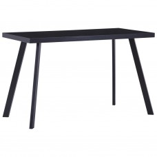 Virtuves galds, melns, 120x60x75 cm, rūdīts stikls