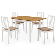 276409 5 piece dining set mdf white (247625+247635)