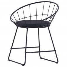 Krēsli ar mākslīgās ādas sēdekļiem, 4 gab., melns tērauds
