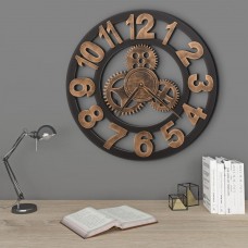 Sienas pulkstenis, 58 cm, metāls, zelta un melna krāsa