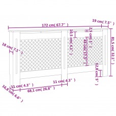 Radiatora pārsegs, balts, 172x19x81,5 cm, mdf