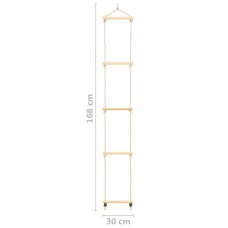 Bērnu virvju kāpnes, masīvkoks un pe, 30x168 cm