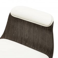 Biroja krēsls, izliekts koks un mākslīgā āda, balts
