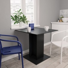 Virtuves galds, 80x80x75 cm, skaidu plāksne, melns