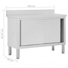 Darba galds ar bīdāmām durvīm, 120x50x(95-97) cm, tērauds