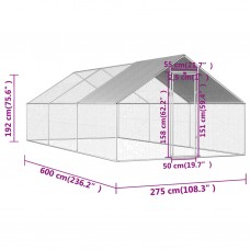 Vistu būris, 2,75x8x1,92 m, cinkots tērauds