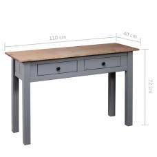 Konsoles galds, pelēks, 110x40x72 cm, priedes masīvkoks