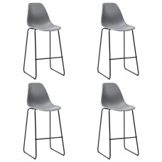281504 bar stools 4 pcs grey plastic
