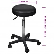 Biroja krēsli, 2 gab., melni, 35,5x84 cm, mākslīgā āda