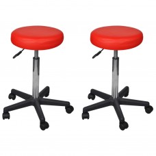 Biroja krēsli, 2 gab., sarkani, 35,5x98 cm, mākslīgā āda