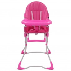 Bērnu barošanas krēsls, rozā ar baltu