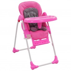 Bērnu barošanas krēsls, rozā ar pelēku