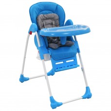 Bērnu barošanas krēsls, zils ar pelēku
