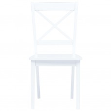 Virtuves krēsli, 6 gab., balts gumijas masīvkoks