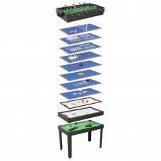 Spēļu galds, 15 spēles, 121x61x82 cm, melns