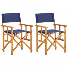 Režisora krēsli, 2 gab., zili, akācijas masīvkoks