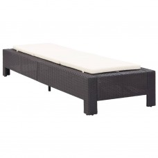 Sauļošanās gulta ar matraci, melna, pe pinums