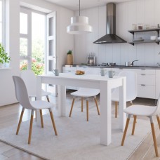 Virtuves galds, balts, 120x60x76 cm, inženierijas koks