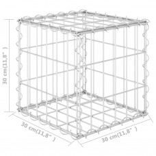 Gabions, augstā puķu kaste, tērauda stieple, 30x30x30 cm