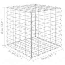 Gabions, augstā puķu kaste, tērauda stieple, 50x50x50 cm