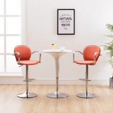 Bāra krēsli ar roku balstiem, 2 gab., oranža mākslīgā āda