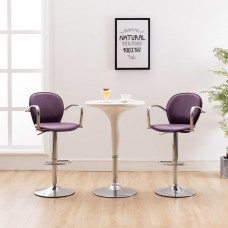 Bāra krēsli ar roku balstiem, 2 gab., violeta mākslīgā āda