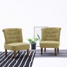 Atpūtas krēsli, 2 gab., franču stils, zaļš audums