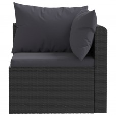 2-daļīgs dārza dīvāna komplekts ar matračiem, melns pe pinums