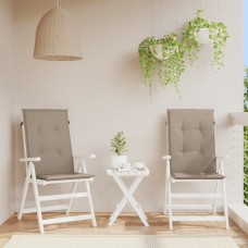 Dārza krēslu spilveni, 2 gab., pelēkbrūni, 120x50x3 cm, audums