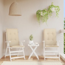 Dārza krēslu spilveni, 2 gab., bēši, 120x50x3 cm, audums