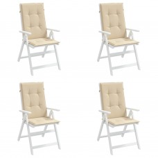 Dārza krēslu spilveni, 4 gab., bēši, 120x50x3 cm, audums
