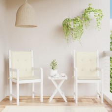 Dārza krēslu spilveni, 2 gab., krēmkrāsas, 100x50x3 cm, audums