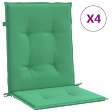 Dārza krēslu spilveni, 4 gab., zaļi, 100x50x3 cm, audums