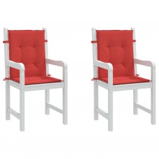 Dārza krēslu spilveni, 2 gab., sarkani, 100x50x3 cm, audums