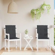 Dārza krēslu spilveni, 2 gab., melni, 100x50x3 cm, audums