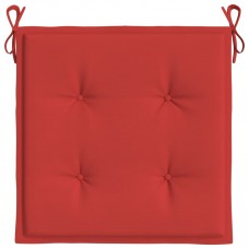 dārza krēslu spilveni, 4 gab., sarkani, 40x40x3 cm, audums