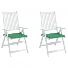 Dārza krēslu spilveni, 2 gab., zaļi, 50x50x3 cm, audums