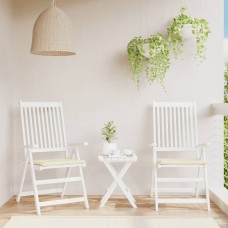 Dārza krēslu spilveni, 2 gab., krēmkrāsas, 50x50x3 cm, audums
