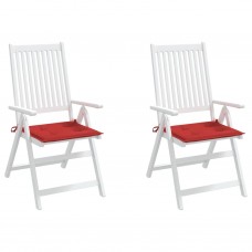 Dārza krēslu spilveni, 2 gab., sarkani, 50x50x3 cm, audums