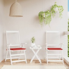 Dārza krēslu spilveni, 2 gab., sarkani, 50x50x3 cm, audums