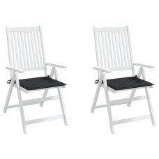 Dārza krēslu spilveni, 2 gab., melni, 50x50x3 cm, audums