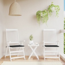 Dārza krēslu spilveni, 2 gab., melni, 50x50x3 cm, audums