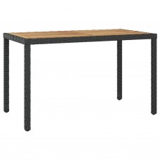 Dārza galds, melns un brūns, 123x60x74 cm, akācijas masīvkoks
