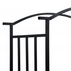 Dārza arka ar solu, melna, 128x50x207 cm, dzelzs