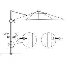 Dārza saulessargs ar tērauda kātu, 300 cm, melns